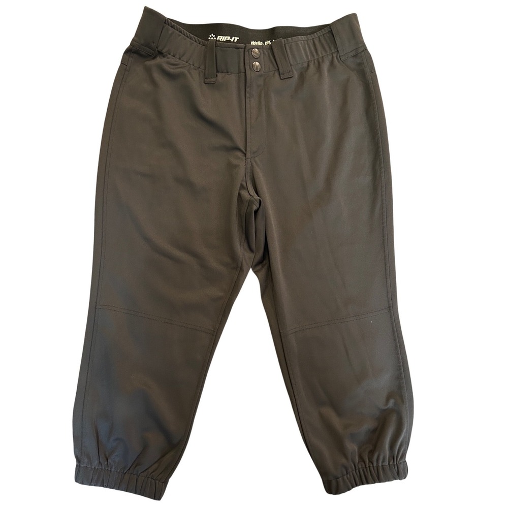Rip-It Mens Baseball Pants Black Medium Hustle Hit Never Quit Knicker Style